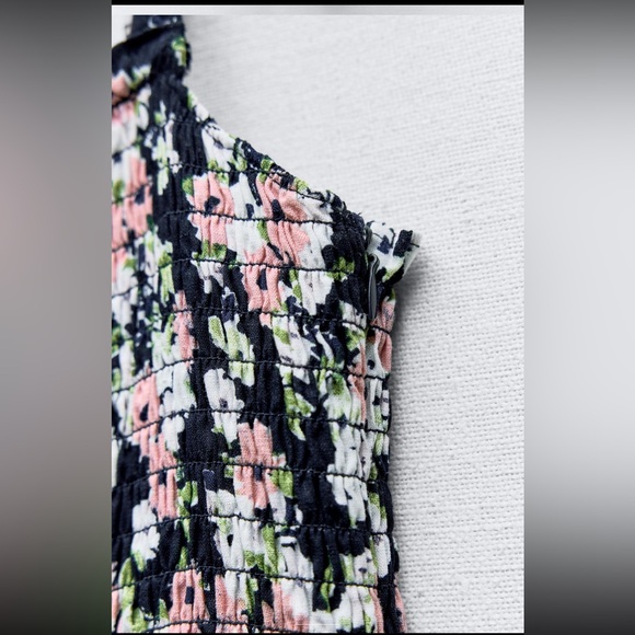 Zara linen blend floral print midi dress - Picture 5 of 5